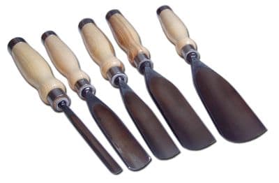 Gouges - Wooden handled Chisels for Stone