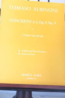 Albinoni T - Concerto a 5 Op 9 No 9 for 2 Oboes & Piano arr Giegling F