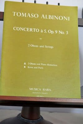 Albinoni T - Concerto a Cinque Op 9 No 3 in F for 2 Oboes & Piano arr Giegling F
