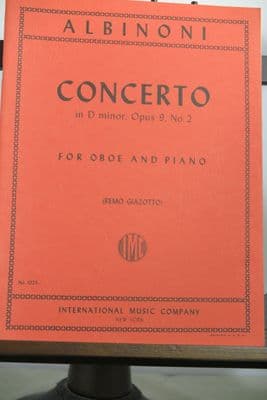 Albinoni T - Concerto in D Minor Op 9 No 2 for Oboe & Piano arr Giazotto R