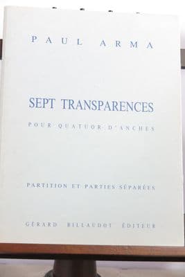 Arma P - Sept Transparences Quartet for Oboe Clarinet Bassoon & Alto Saxophone