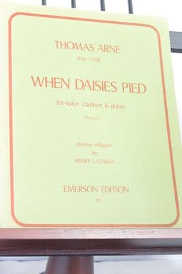 Arne T - When Daisies Pied for Voice Clarinet & Piano arr Lazarus H