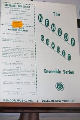 Bach J S - Sarabande & Double from English Suite No 6 for Wind Quartet arr Reed A