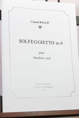 Ballif C- Solfeggietto No 4 for Oboe Solo