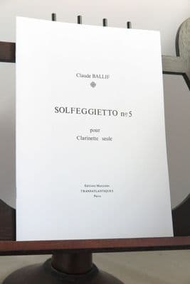 Ballif C - Solfeggietto No 5 for Solo Clarinet