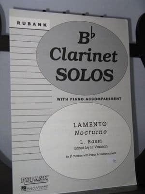 Bassi L - Lamento (Nocturne) for Clarinet & Piano arr Voxman H