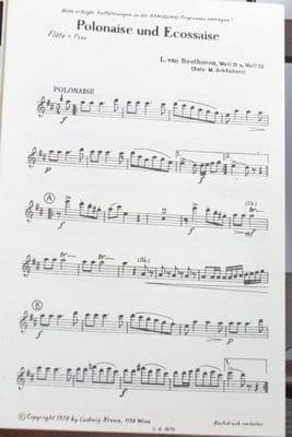 Beethoven L van - Polonaise & Ecossaise WoO 21 & 22 for Wind Sextet arr Schonherr M
