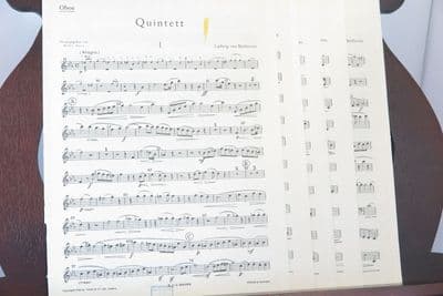 Beethoven L van - Quintet in E Flat for Oboe 3 Horns & Bassoon ed Hess W
