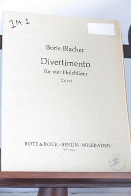 Blacher B - Divertimento for Flute Oboe Clarinet & Bassoon