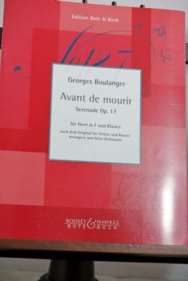 Boulanger G - Avant de Mourir Serenade Op 17 for Horn & Piano arr Bethmann H