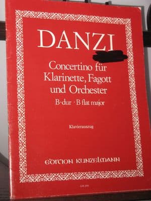 Danzi F - Concertino in B Flat for Clarinet Bassoon & Piano arr Balassa G