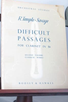 Difficult Passages for Clarinet in B Flat Vol 2 (Classical Works) ed Temple-Savage R