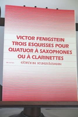 Fenigstein V - Trois Esquisses for Saxophone (or Clarinet) Quartet