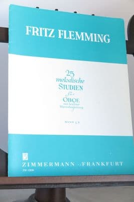 Flemming F- 25 Melodious Studies for Oboe with Easy Piano Accompaniment Vol 1 Nos 1-12