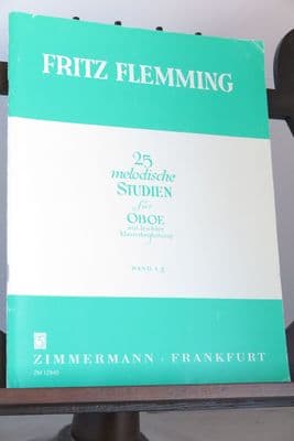 Flemming F- 25 Melodious Studies for Oboe with Easy Piano Accompaniment Vol 2 Nos 13-25