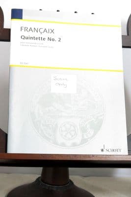Francaix J - Quintet No 2 for Flute Oboe Clarinet Horn & Bassoon (Score only)