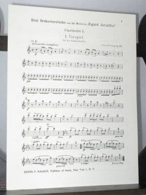 Grieg E - Sigurd Jorsalfar Orchestral Suite Op 56 Clarinet 1 Part