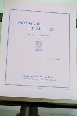 Grovlez G - Sarabande et Allegro for Alto Saxophone & Piano