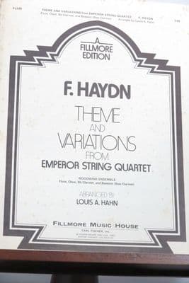 Haydn F J - Theme & Variations from the Emperor String Quartet arr Hahn L A