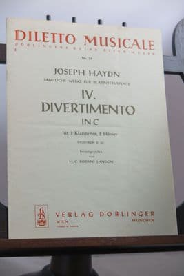 Haydn J - Divertimento No 4 in C (Hob II : 14) for 2 Clarinets 2 Horns