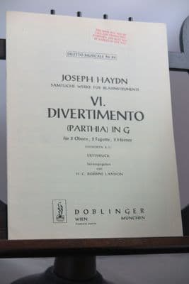Haydn J - Divertimento No 6 (Parthia) in G (Hob II : 3) for 2 Oboes 2 Horns 2 Bassoons