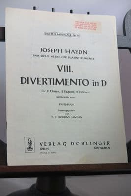 Haydn J - Divertimento No 8 in D (Hob deest) for 2 Oboes 2 Horns 2 Bassoons [INCOMPLETE]