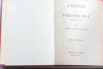 Haydn J - Parthia In F H II : F12 for 2 Oboes 2 Horns & Bassoon