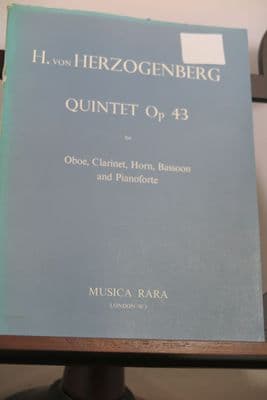 Herzogenberg H von - Quintet Op 43 for Oboe Clarinet Horn Bassoon & Piano
