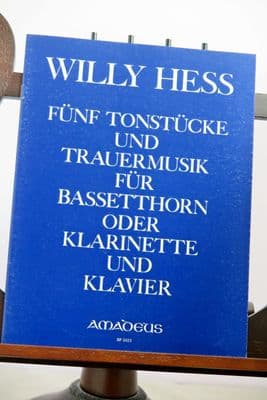 Hess W - 5 Tonstucke Op 98 & Trauermusik Op 101 for Bassethorn or Clarinet & Piano