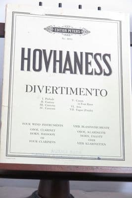 Hovhaness A - Divertimento Op 61 No 5 for Four Wind Instruments