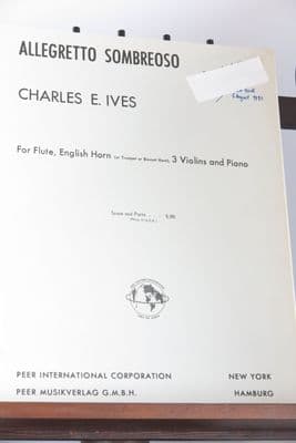 Ives C - Allegretto Sombreoso for Flute English Horn 3 Violins & Piano
