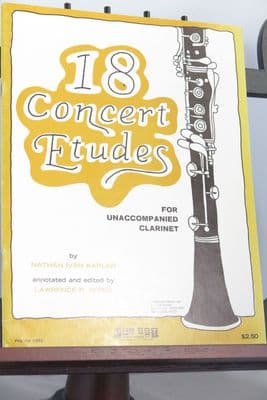 Kaplan N I - 18 Concert Etudes for Unaccompanied Clarinet ed Sobol L P