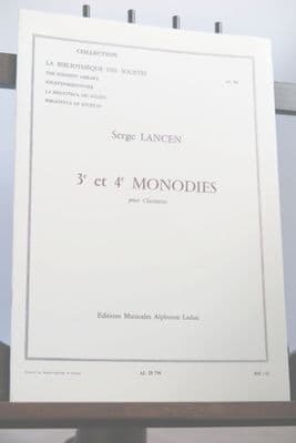 Lancen S - Monodies 3 & 4 for Solo Clarinet