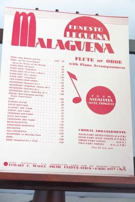 Lecuona E - Malaguena from the Spanish Suite 'Andalucia' for Flute (or Oboe) & Piano arr Simon E