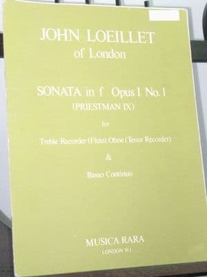 Loeillet J (of London) - Sonata in F Op 1 (Priestman IX)