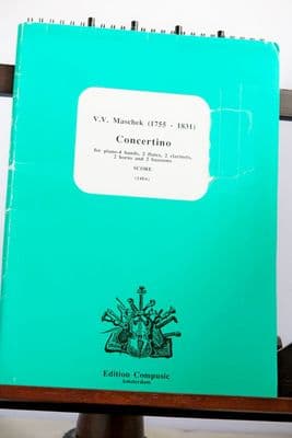 Maschek V V - Concertino for 2 Flutes 2 Clarinets 2 Horns 2 Bassoons & Piano (4 hands) (score only)