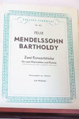 Mendelssohn F - 2 Concert-Pieces for 2 Clarinets & Piano