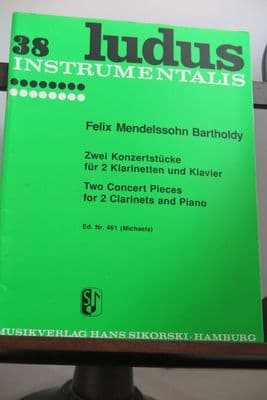 Mendelssohn F - Two Concert Pieces Op 113 & 114 for 2 Clarinets & Piano arr Michals J