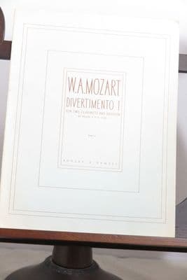 Mozart W A - Divertimento No 1 in B Flat KVA229/1 for 2 Clarinets & Bassoon