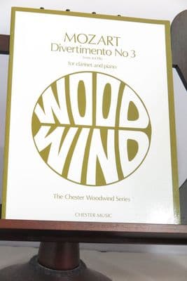 Mozart W A - Divertimento No 3 from K439b for Clarinet & Piano arr Dobree G [INCOMPLETE]