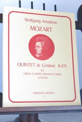 Mozart W A - Quintet in G Minor K478 for Oboe Clarinet Horn Bassoon & Piano arr Emerson G