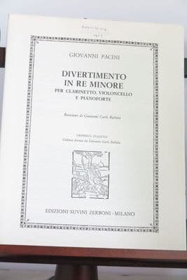 Pacini G - Divertimento in D Minor for Clarinet Cello & Piano