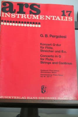 Pergolesi G B - Concerto for Flute & Piano arr Brinckmann J & Mohr W