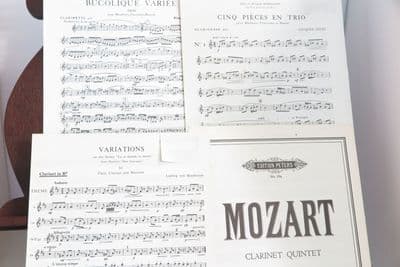 Pierne, Ibert, Beethoven, Mozart - Clarinet parts to 4 works [INCOMPLETE]