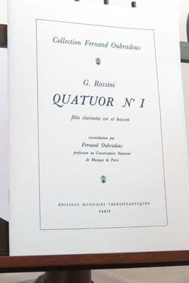 Rossini G - Quartet No 1 for Flute Clarinet Horn & Bassoon arr Oubrados  F