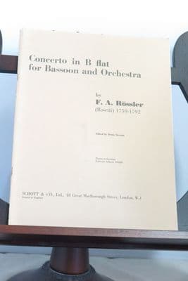 Rossler F A (Rosetti) - Concerto in B Flat for Bassoon & Piano arr Hunt E