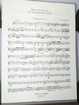 Schubert F - Overture in the Italian Style Clarinet 1 Part