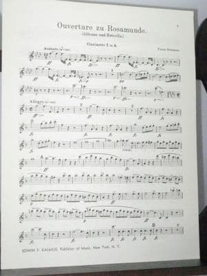 Schubert F - Overture to Rosamunde Clarinet 1 Part