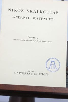 Skalkottas N - Andante Sostenuto for Solo Piano 10 Wind Instruments Timpani & Percussion (Score only)