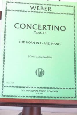 Weber C M von - Concertino Op 45 for Horn in E Flat & Piano arr Cerminaro J